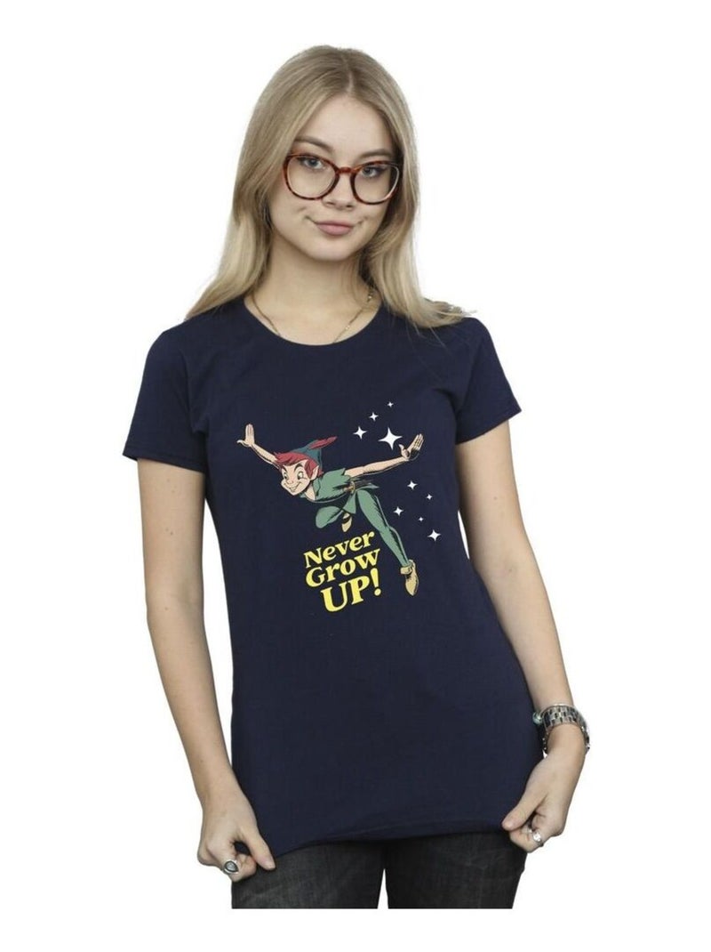 Disney - T-shirt NEVER GROW UP Bleu marine - Kiabi