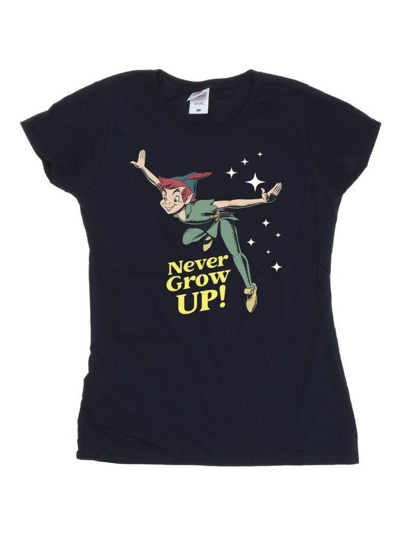 Disney - T-shirt NEVER GROW UP Bleu marine - Kiabi