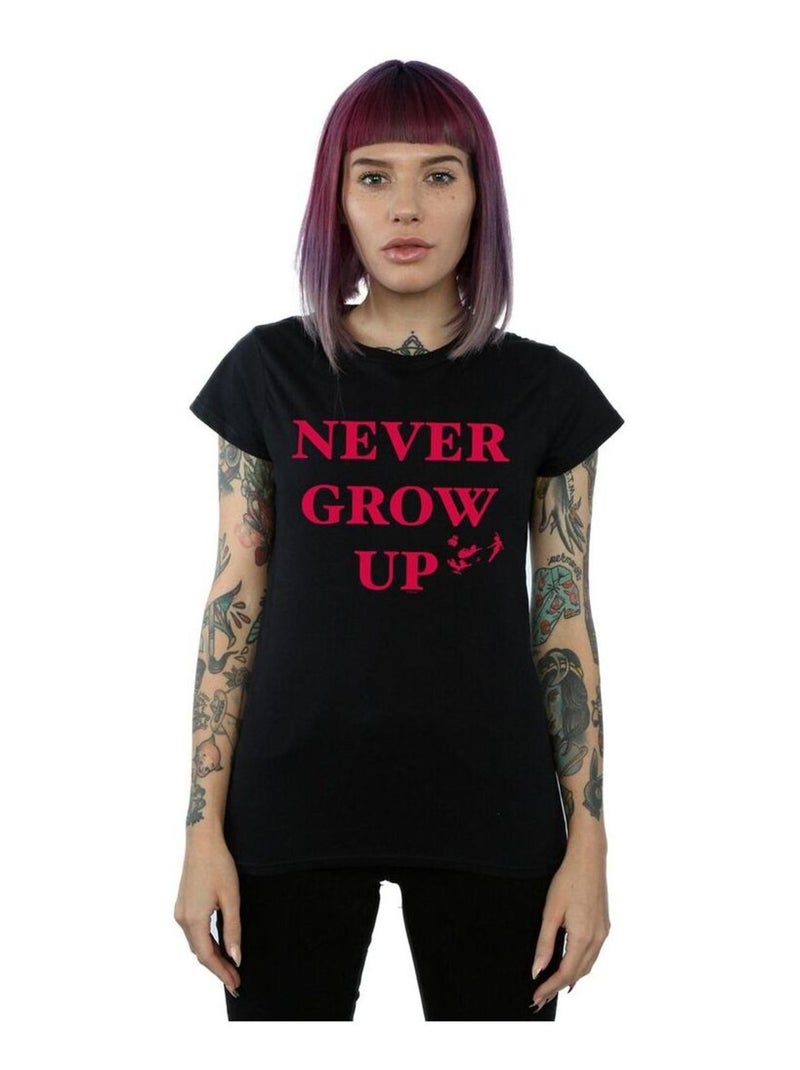 Disney - T-shirt NEVER GROW UP Noir - Kiabi