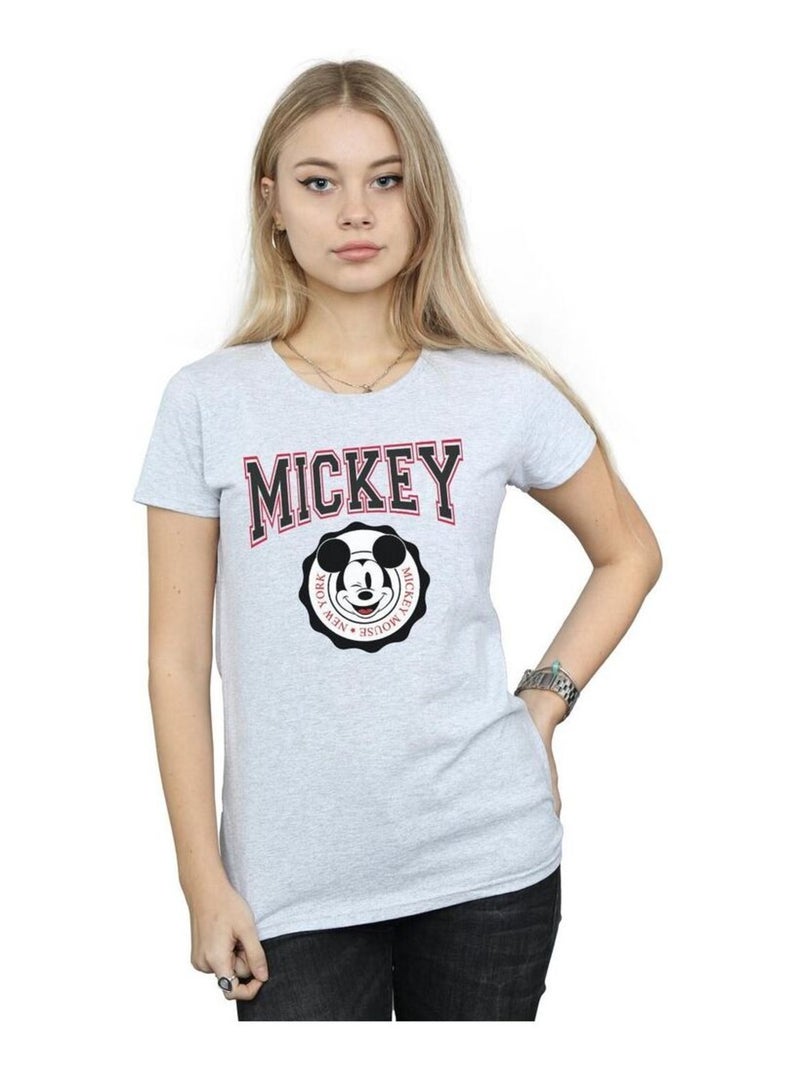 Disney - T-shirt NEW YORK Gris chiné - Kiabi