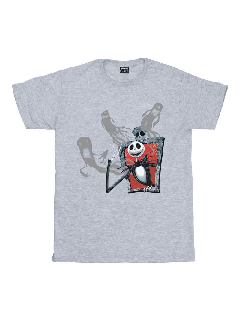 Disney - T-shirt NIGHTMARE BEFORE CHRISTMAS GHOSTS OF JACK Gris chiné - Kiabi