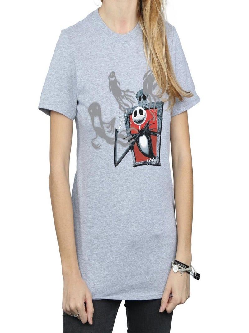 Disney - T-shirt NIGHTMARE BEFORE CHRISTMAS GHOSTS OF JACK Gris chiné - Kiabi