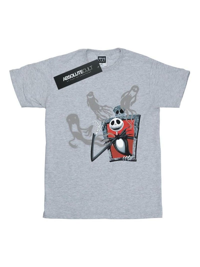 Disney - T-shirt NIGHTMARE BEFORE CHRISTMAS GHOSTS OF JACK Gris chiné - Kiabi