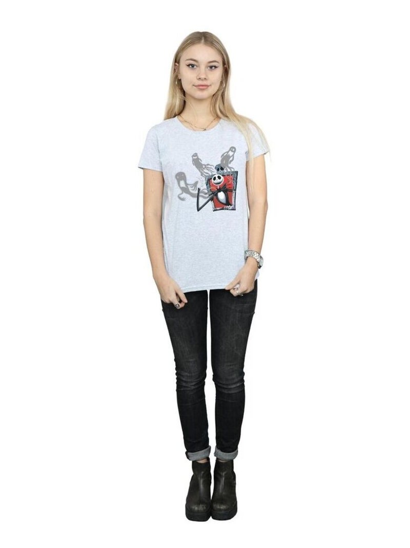 Disney - T-shirt NIGHTMARE BEFORE CHRISTMAS GHOSTS OF JACK Gris chiné - Kiabi