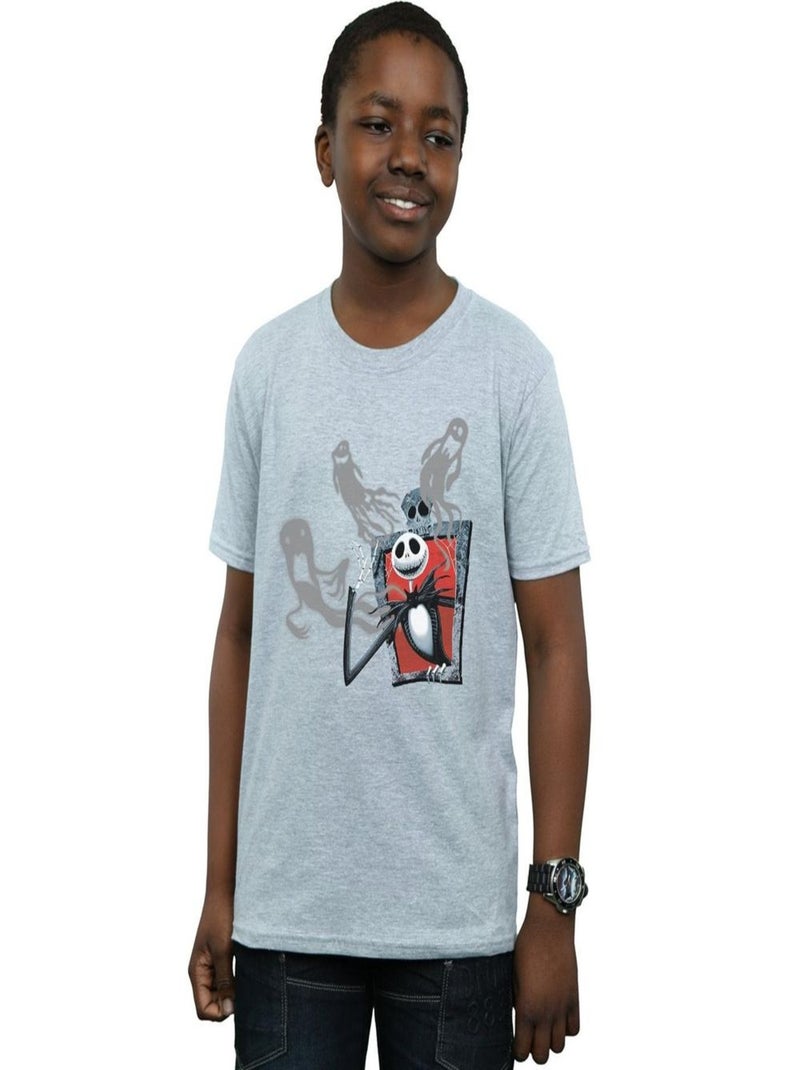 Disney - T-shirt NIGHTMARE BEFORE CHRISTMAS GHOSTS OF JACK Gris chiné - Kiabi