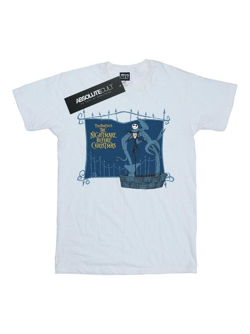 Disney - T-shirt NIGHTMARE BEFORE CHRISTMAS JACK AND THE WELL Blanc - Kiabi