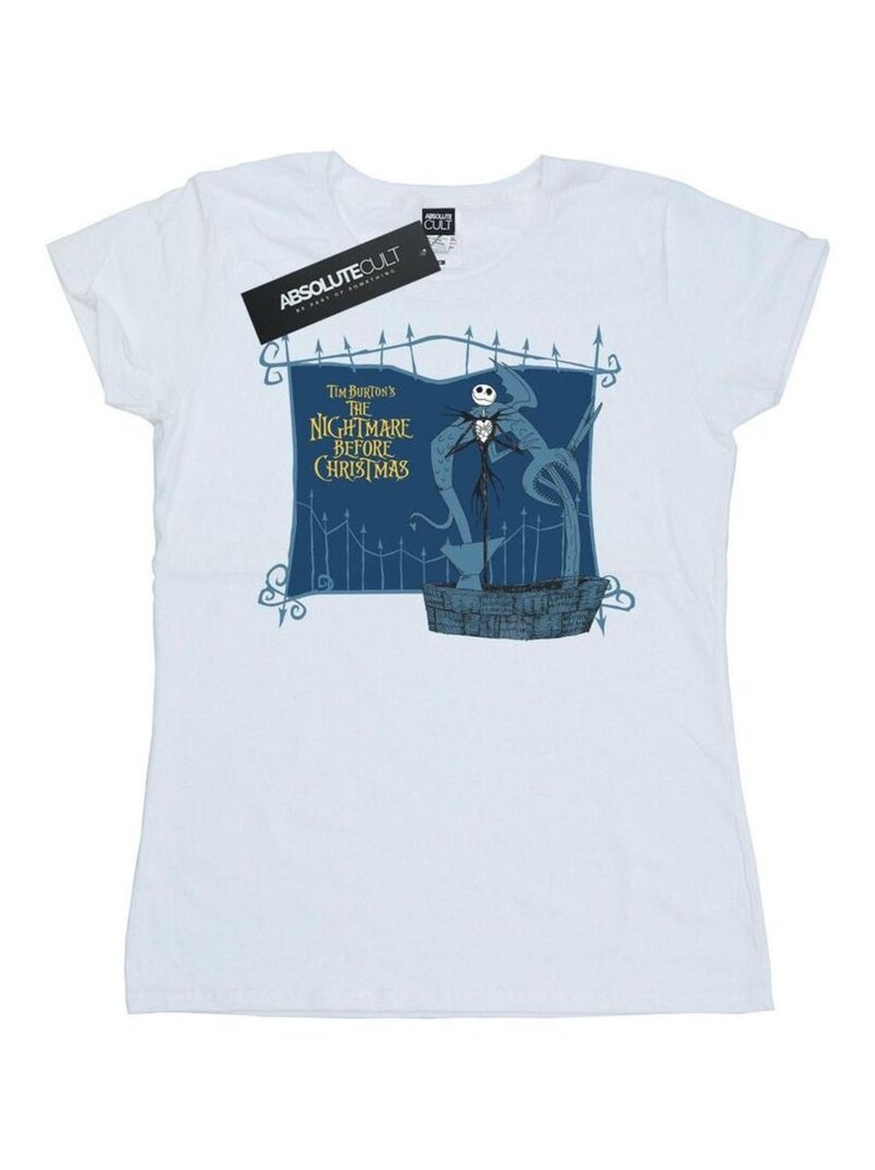 Disney - T-shirt NIGHTMARE BEFORE CHRISTMAS JACK AND THE WELL Blanc - Kiabi