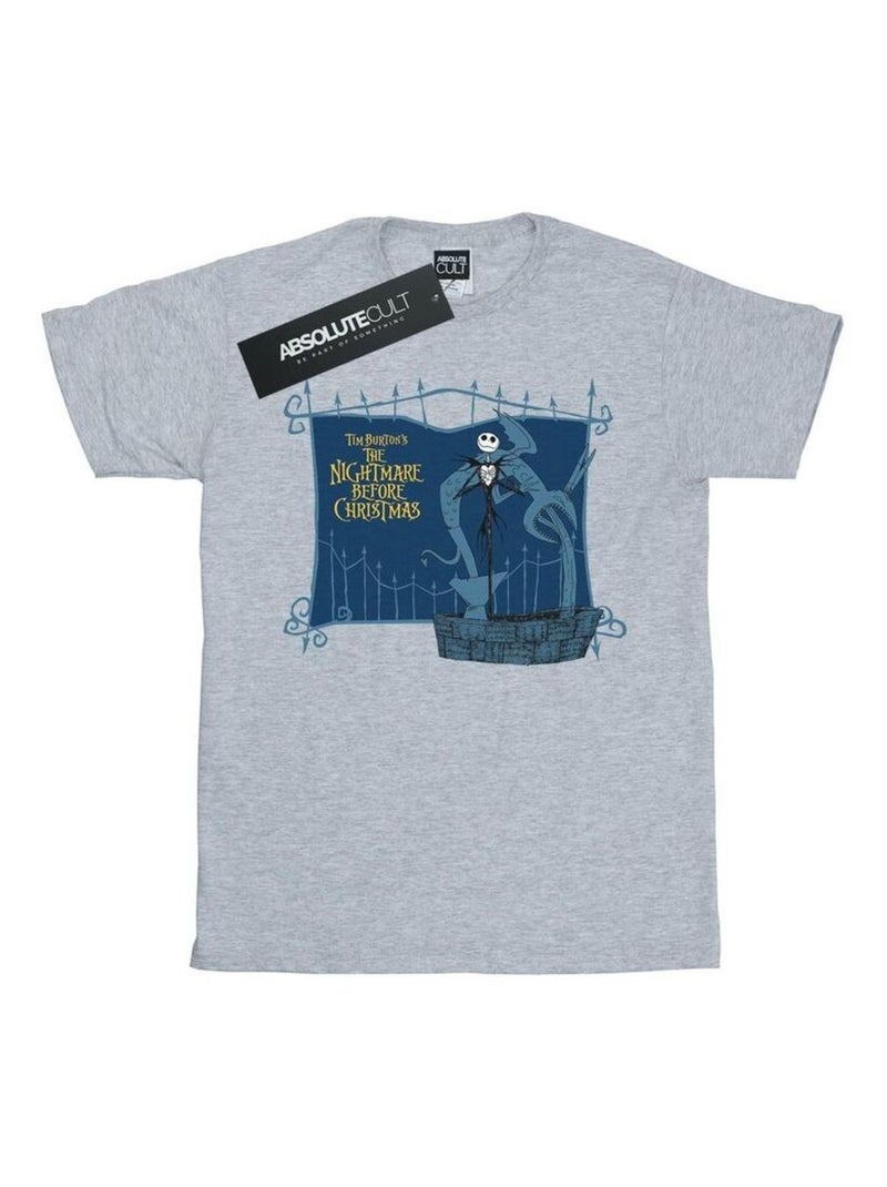 Disney - T-shirt NIGHTMARE BEFORE CHRISTMAS JACK AND THE WELL Gris chiné - Kiabi