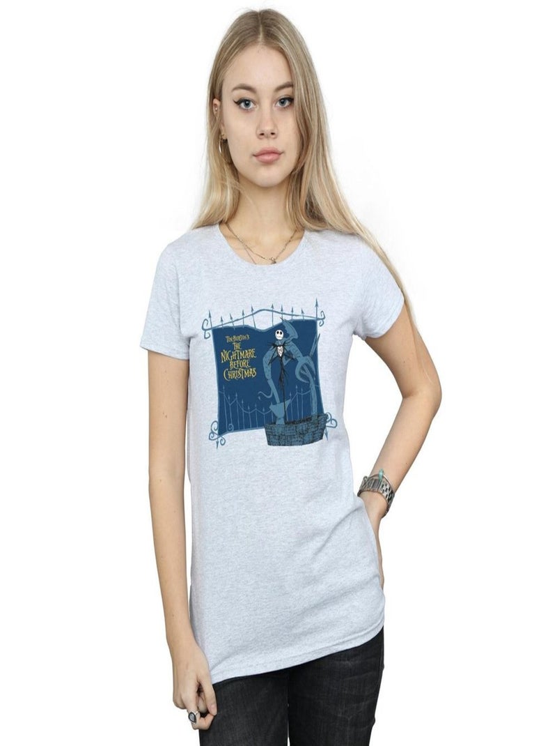 Disney - T-shirt NIGHTMARE BEFORE CHRISTMAS JACK AND THE WELL Gris chiné - Kiabi