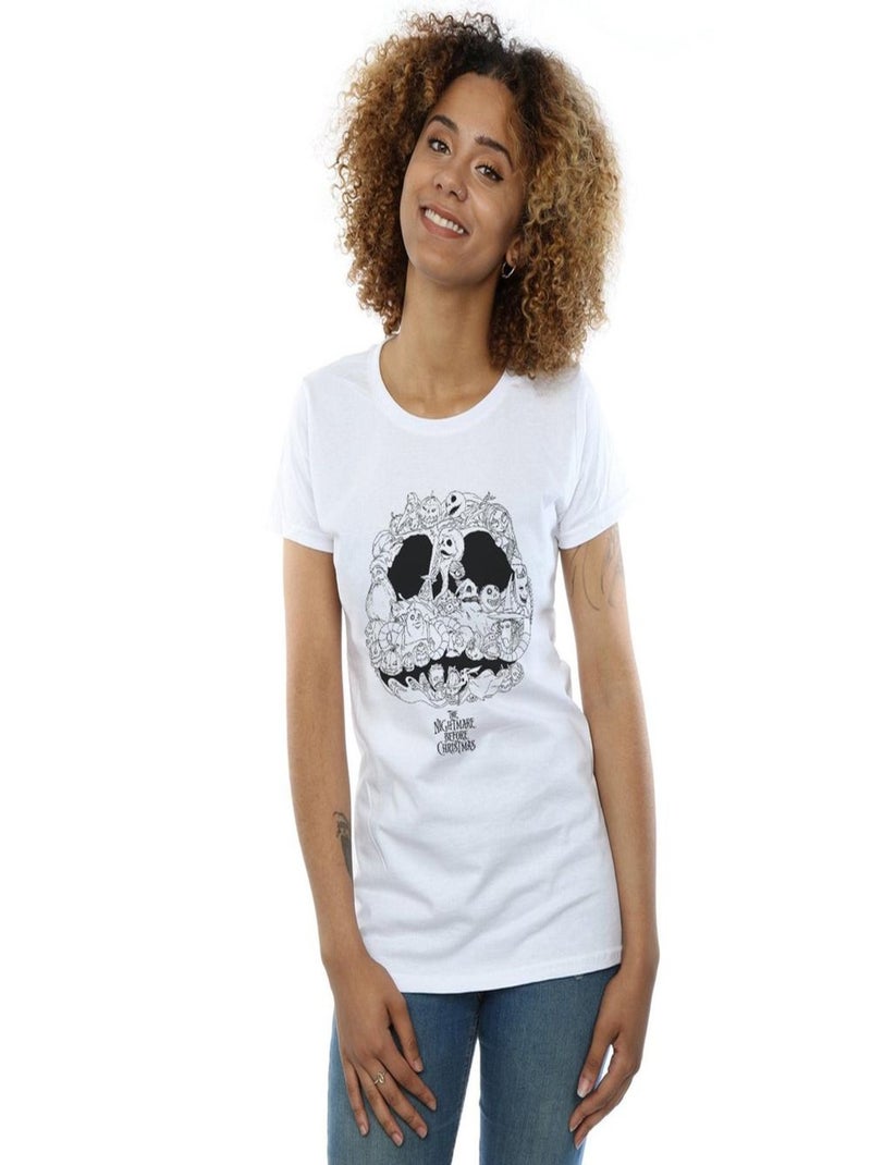 Disney - T-shirt NIGHTMARE BEFORE CHRISTMAS JACK-O-LANTERNS Blanc - Kiabi