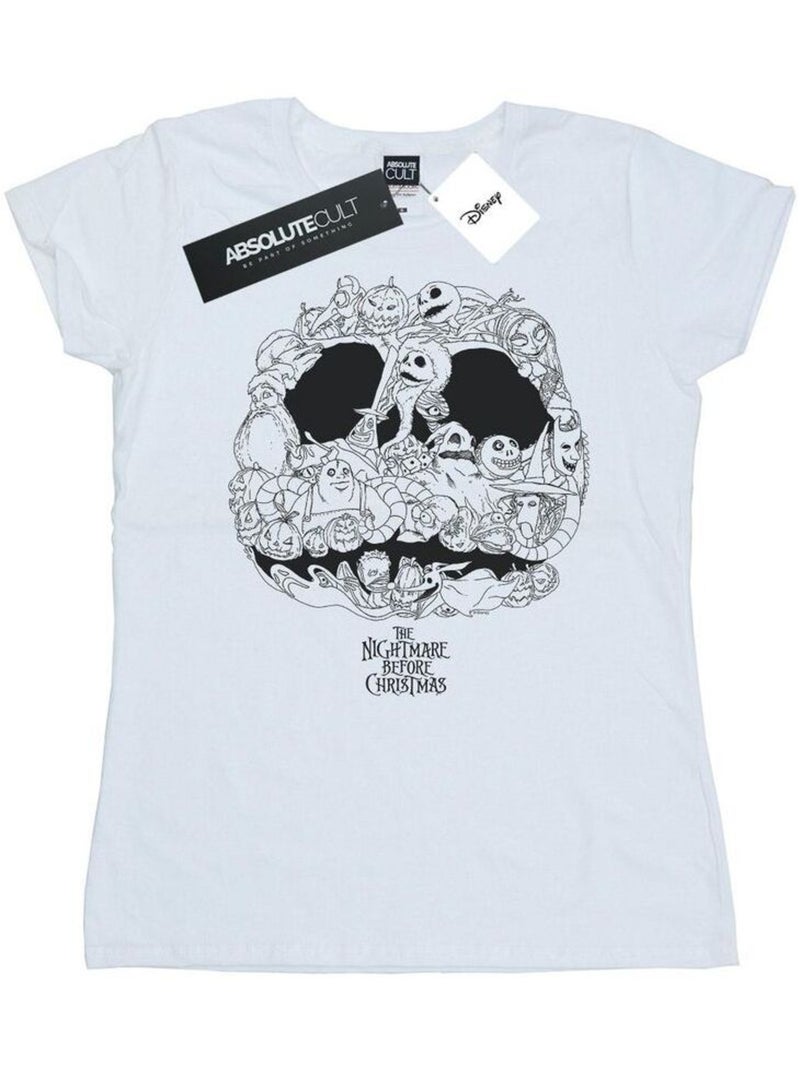Disney - T-shirt NIGHTMARE BEFORE CHRISTMAS JACK-O-LANTERNS Blanc - Kiabi