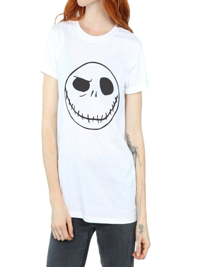 Disney - T-shirt NIGHTMARE BEFORE CHRISTMAS JACK'S BIG FACE Blanc - Kiabi
