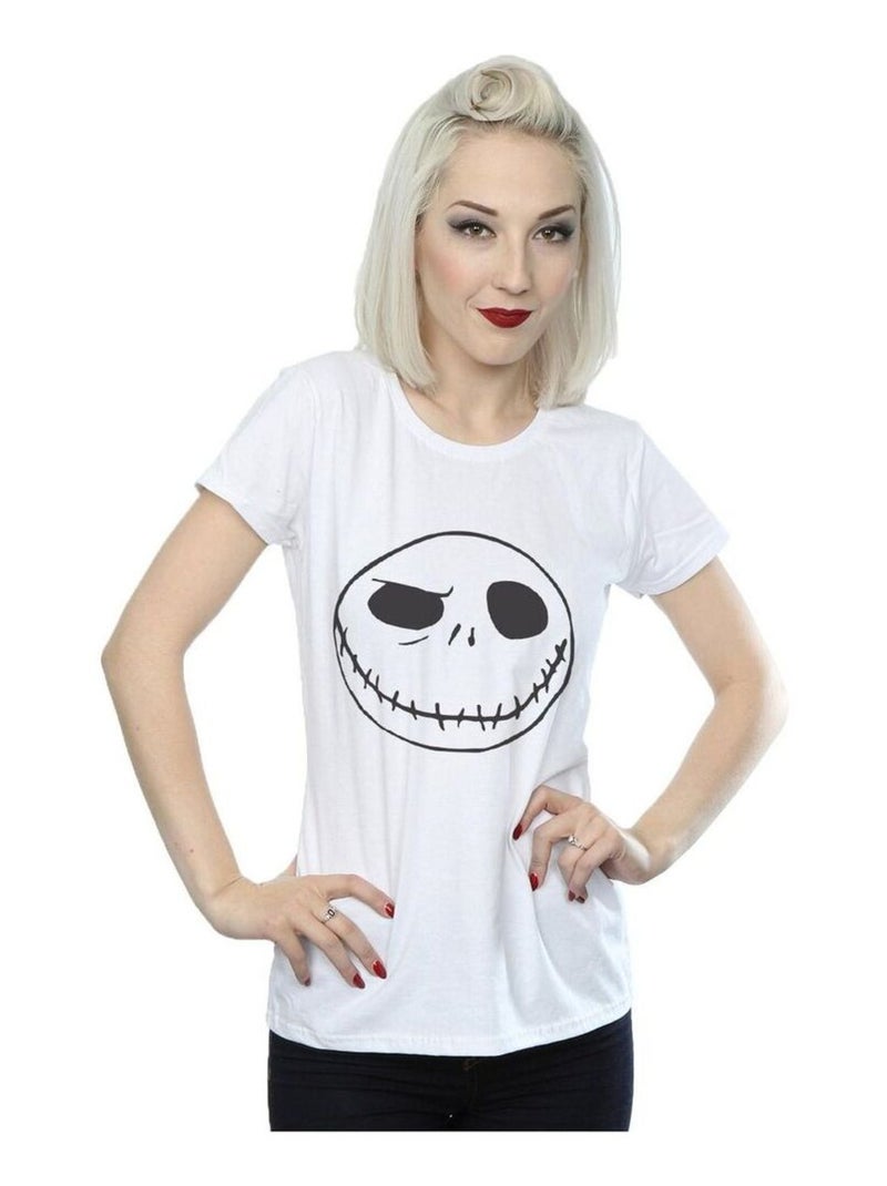 Disney - T-shirt NIGHTMARE BEFORE CHRISTMAS JACK'S BIG FACE Blanc - Kiabi