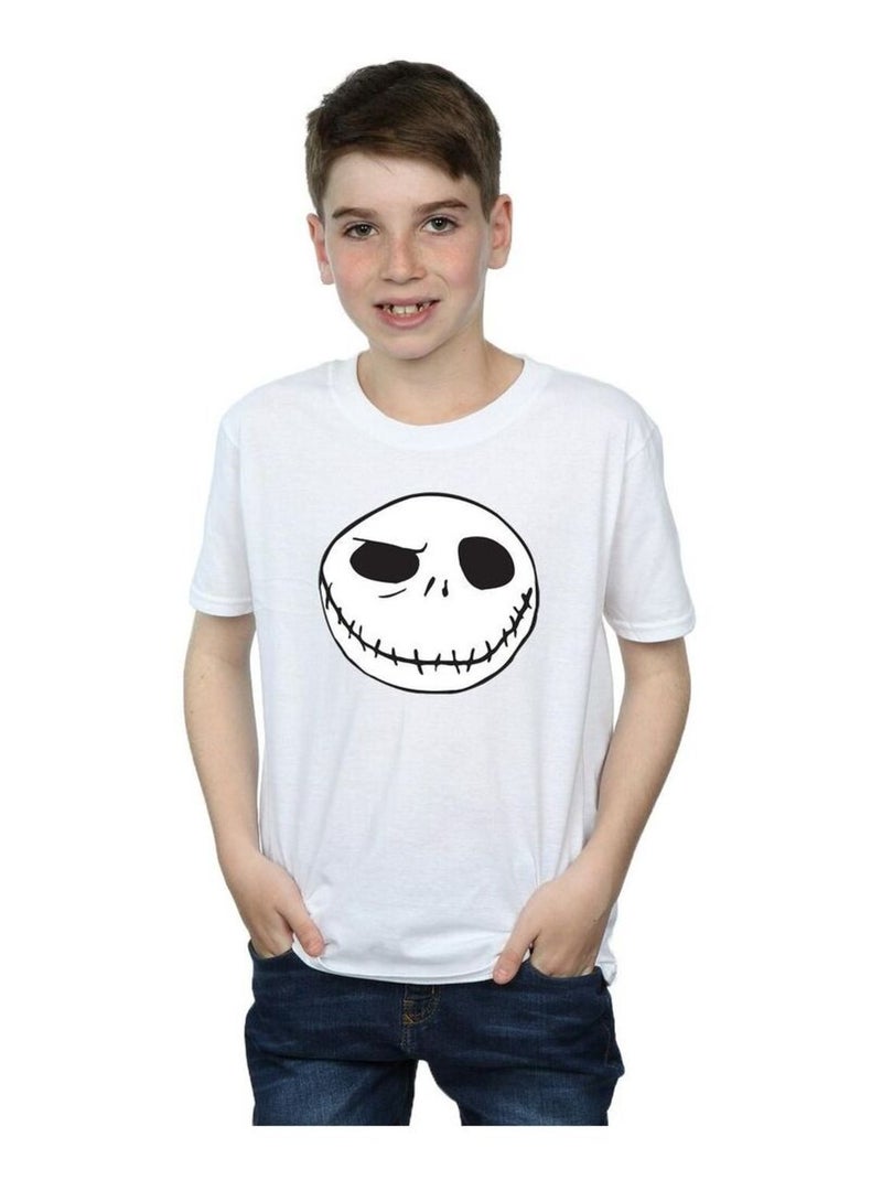 Disney - T-shirt NIGHTMARE BEFORE CHRISTMAS JACK'S BIG FACE Blanc - Kiabi