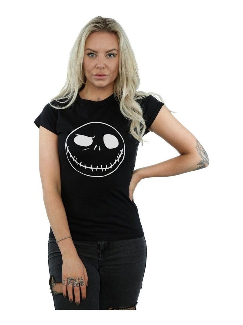 Disney - T-shirt NIGHTMARE BEFORE CHRISTMAS JACK'S BIG FACE Noir - Kiabi