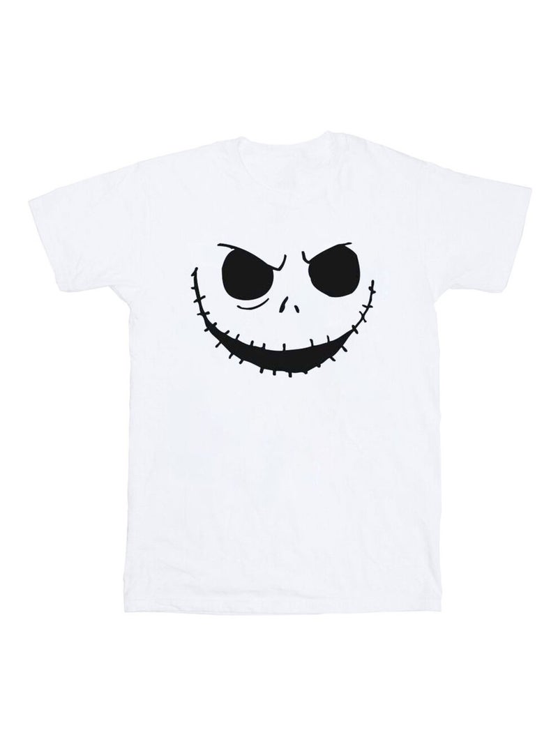 Disney - T-shirt NIGHTMARE BEFORE CHRISTMAS JACK'S FACE Blanc - Kiabi