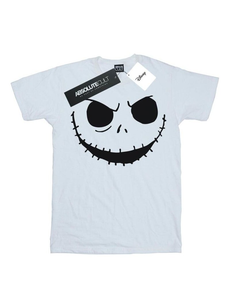 Disney - T-shirt NIGHTMARE BEFORE CHRISTMAS JACK'S FACE Blanc - Kiabi