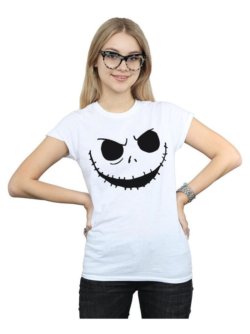 Disney - T-shirt NIGHTMARE BEFORE CHRISTMAS JACK'S FACE Blanc - Kiabi