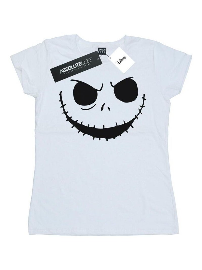 Disney - T-shirt NIGHTMARE BEFORE CHRISTMAS JACK'S FACE Blanc - Kiabi