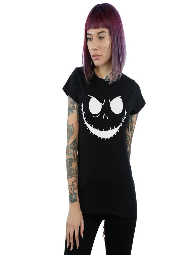 Disney - T-shirt NIGHTMARE BEFORE CHRISTMAS JACK'S FACE Noir - Kiabi