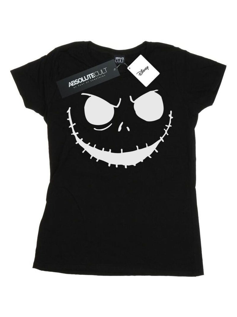Disney - T-shirt NIGHTMARE BEFORE CHRISTMAS JACK'S FACE Noir - Kiabi