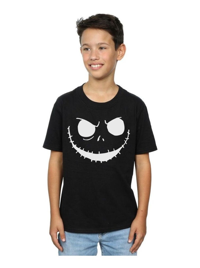 Disney - T-shirt NIGHTMARE BEFORE CHRISTMAS JACK'S FACE Noir - Kiabi