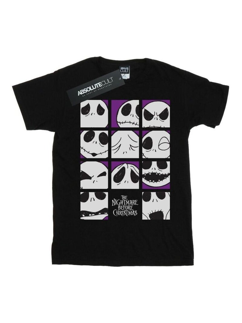 Disney - T-shirt NIGHTMARE BEFORE CHRISTMAS MANY FACES OF JACK Noir - Kiabi