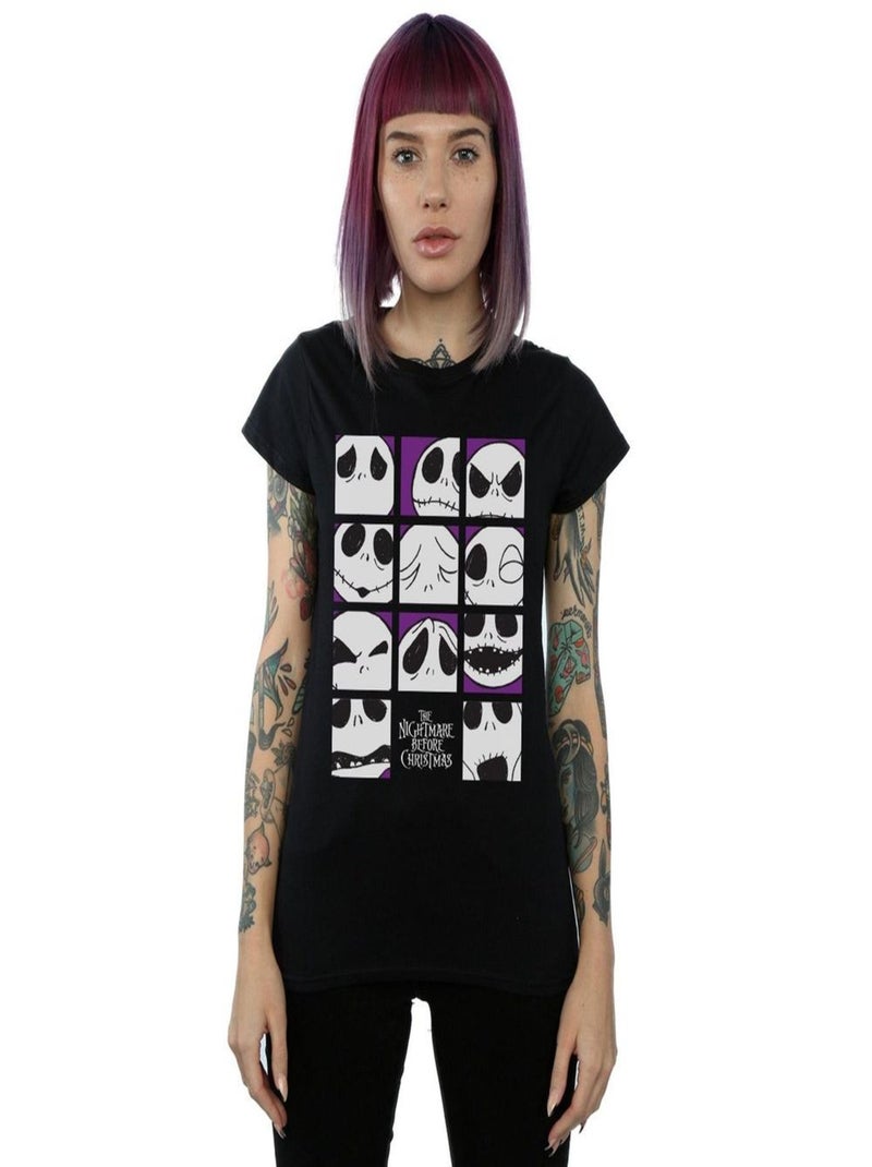 Disney - T-shirt NIGHTMARE BEFORE CHRISTMAS MANY FACES OF JACK Noir - Kiabi