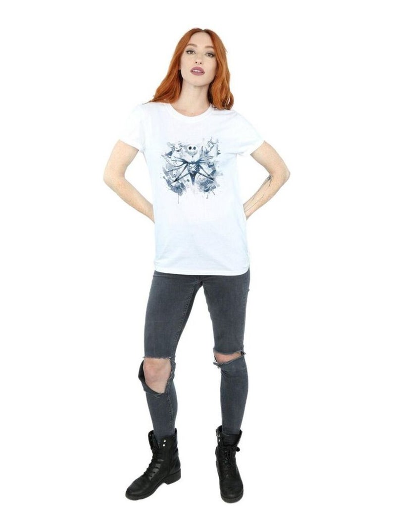 Disney - T-shirt NIGHTMARE BEFORE CHRISTMAS PAINT SPRAY CARERS Blanc - Kiabi