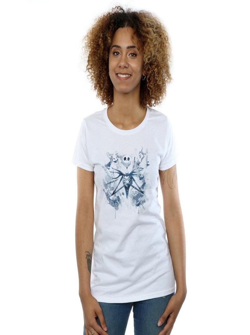 Disney - T-shirt NIGHTMARE BEFORE CHRISTMAS PAINT SPRAY CARERS Blanc - Kiabi
