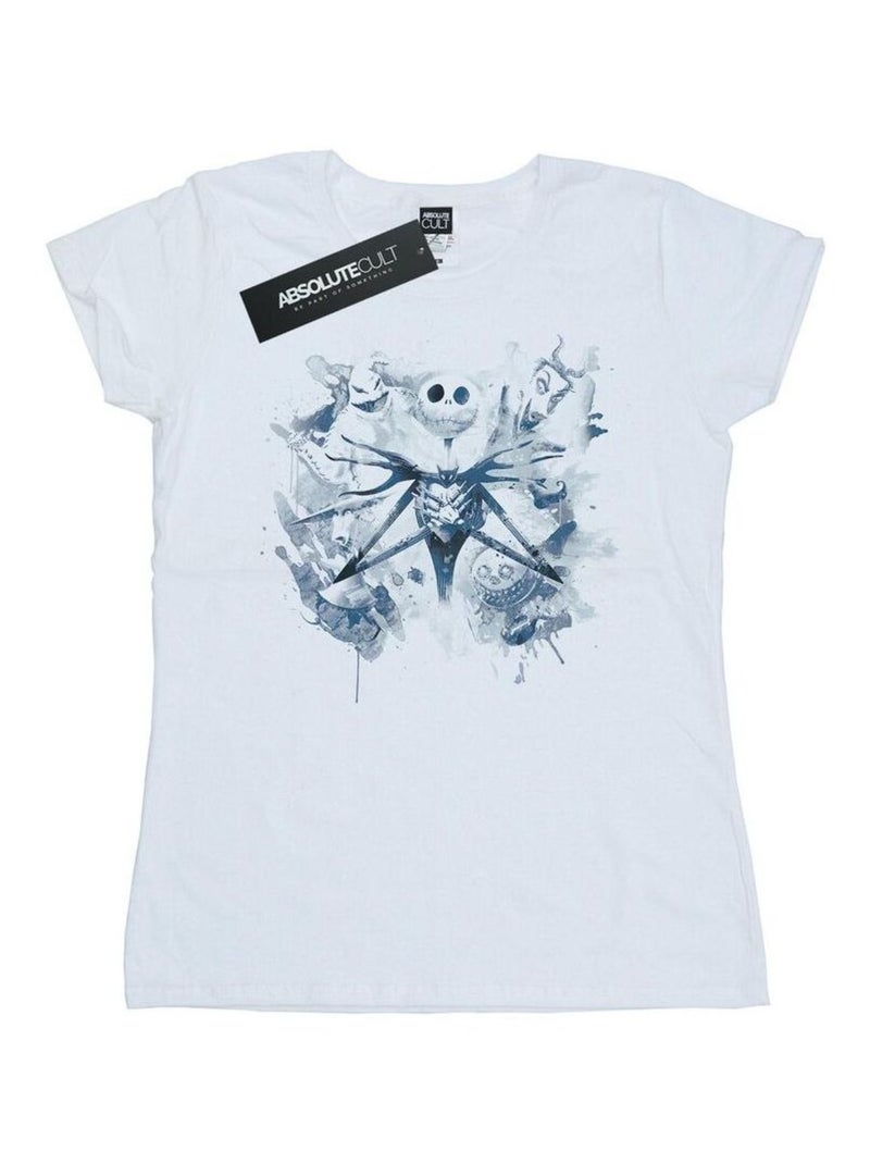 Disney - T-shirt NIGHTMARE BEFORE CHRISTMAS PAINT SPRAY CARERS Blanc - Kiabi