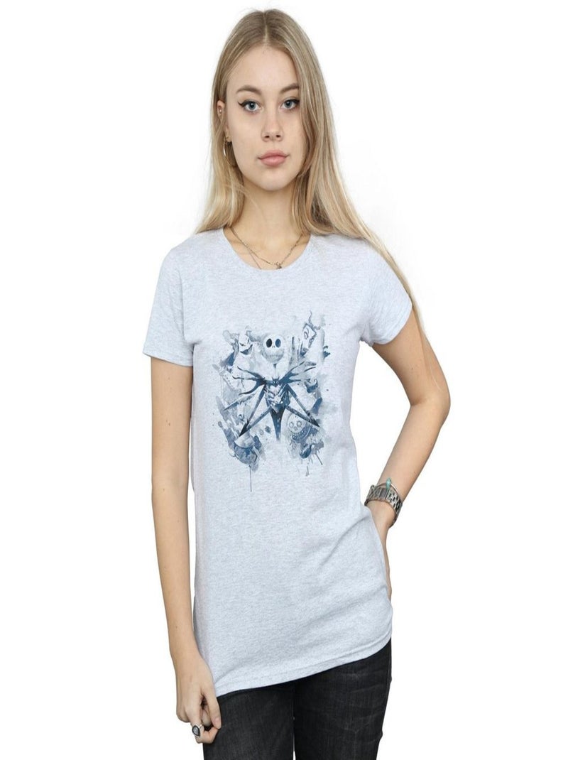 Disney - T-shirt NIGHTMARE BEFORE CHRISTMAS PAINT SPRAY CARERS Gris chiné - Kiabi