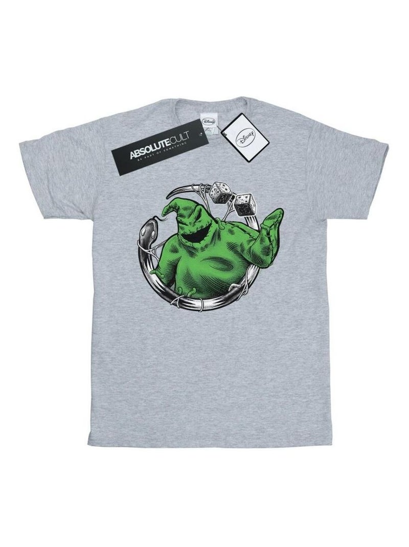 Disney - T-shirt NIGHTMARE BEFORE CHRISTMAS ROLL THE DICE Gris chiné - Kiabi