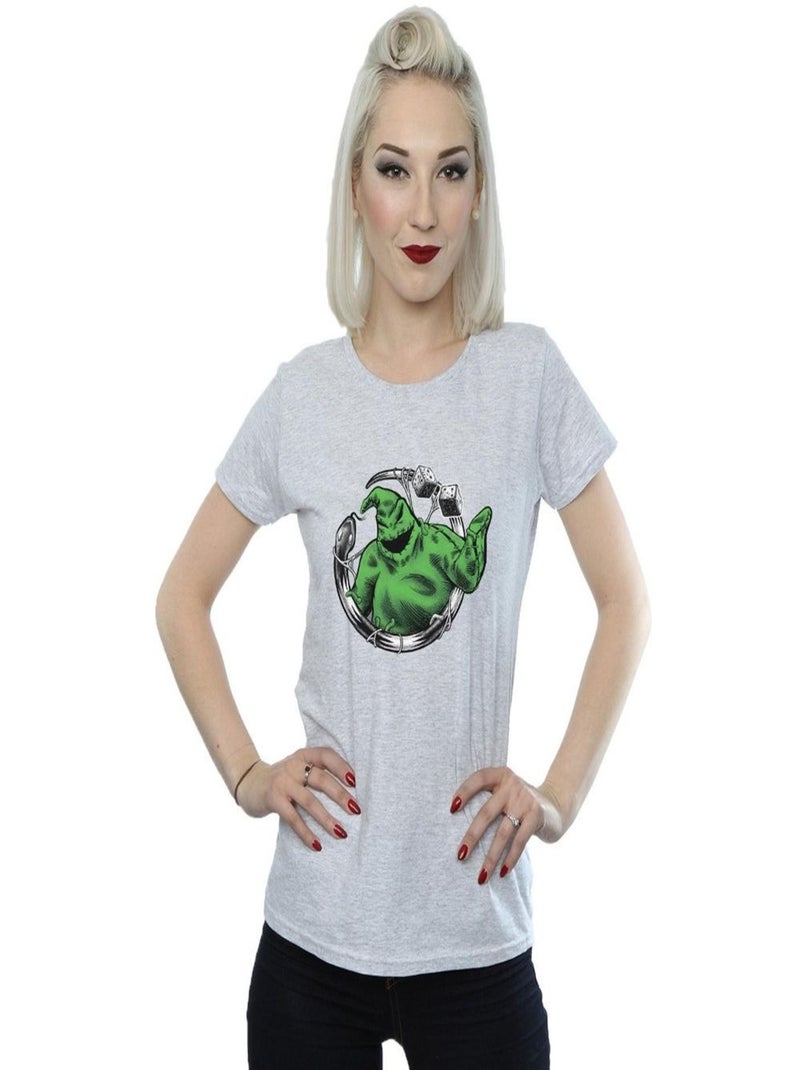 Disney - T-shirt NIGHTMARE BEFORE CHRISTMAS ROLL THE DICE Gris chiné - Kiabi