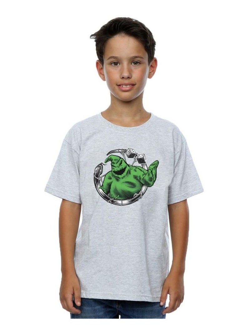 Disney - T-shirt NIGHTMARE BEFORE CHRISTMAS ROLL THE DICE Gris chiné - Kiabi