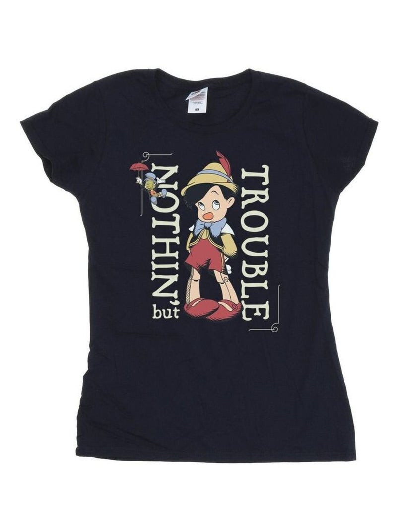 Disney - T-shirt NOTHING BUT TROUBLE Bleu marine - Kiabi