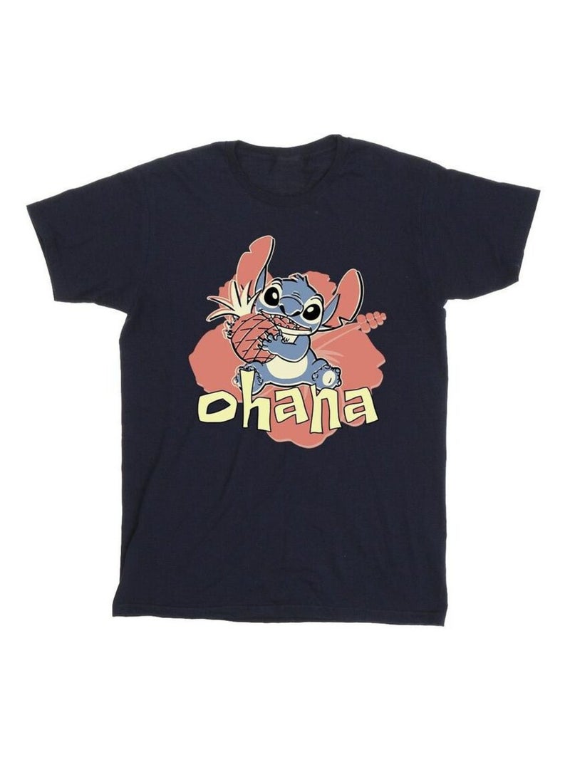 Disney - T-shirt OHANA Bleu marine - Kiabi