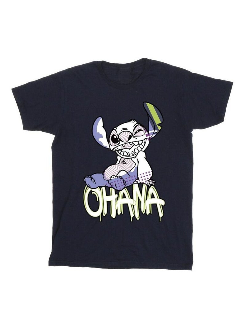 Disney - T-shirt OHANA Bleu marine - Kiabi
