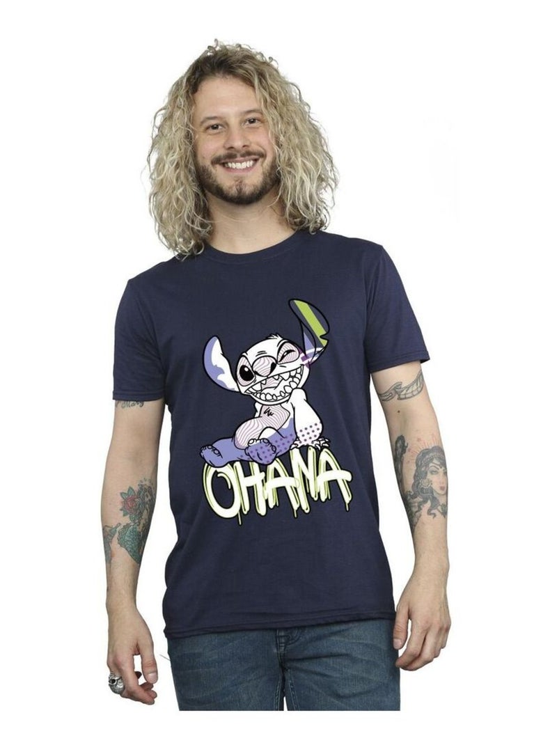 Disney - T-shirt OHANA Bleu marine - Kiabi