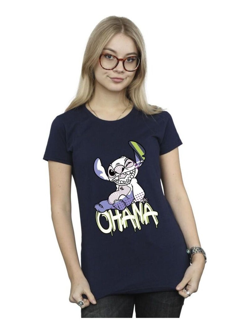 Disney - T-shirt OHANA Bleu marine - Kiabi