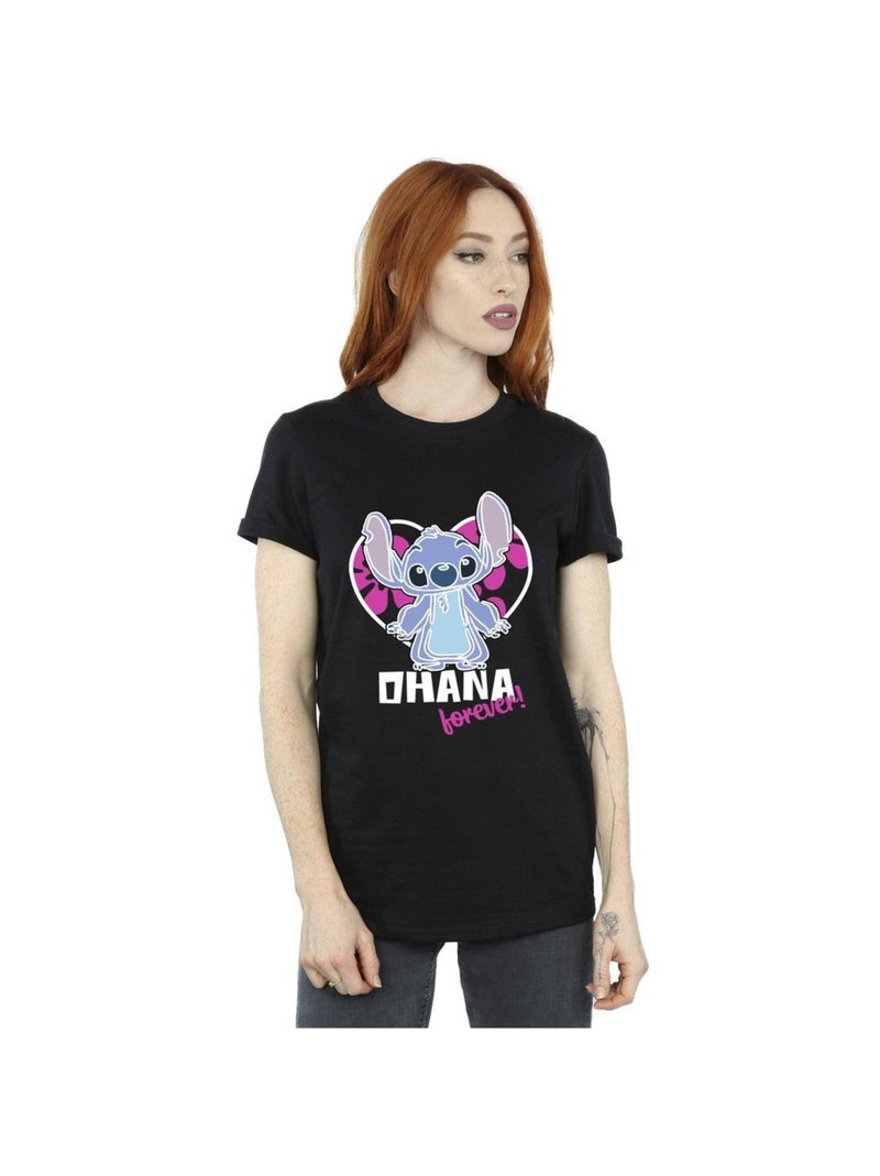 Disney - T-shirt OHANA FOREVER Noir - Kiabi