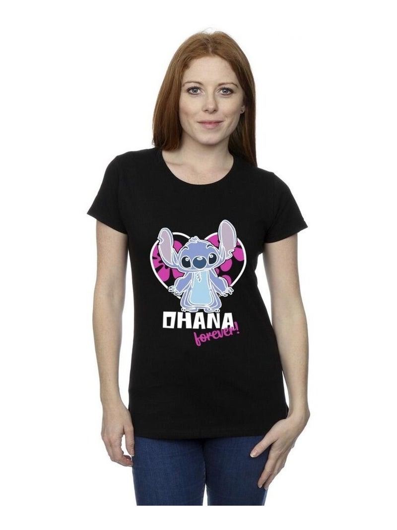 Disney - T-shirt OHANA FOREVER Noir - Kiabi