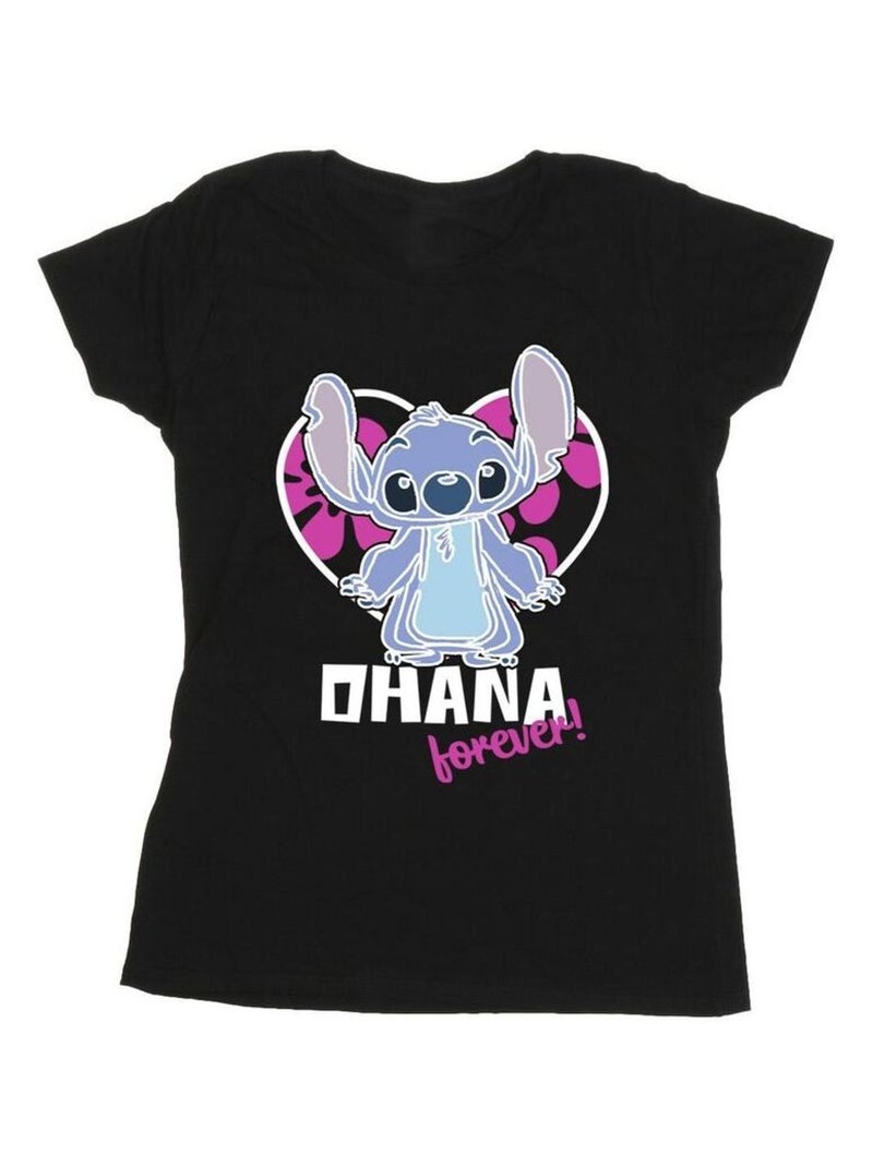 Disney - T-shirt OHANA FOREVER Noir - Kiabi