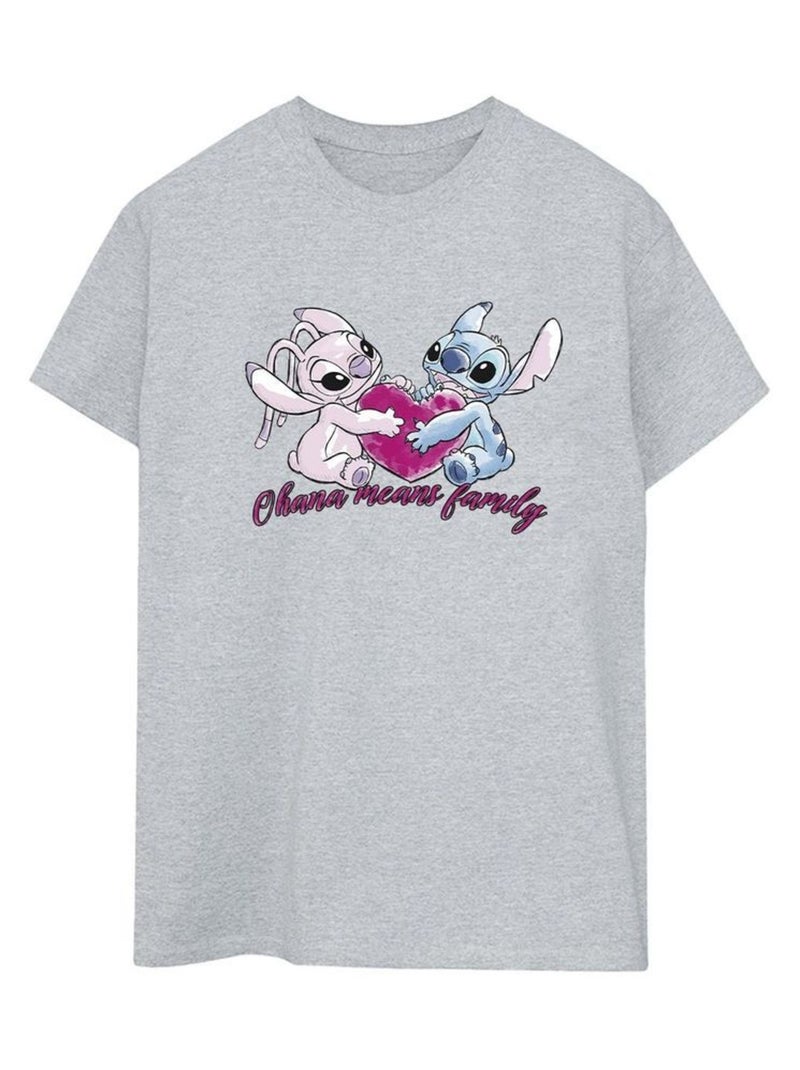 Disney - T-shirt OHANA Gris chiné - Kiabi