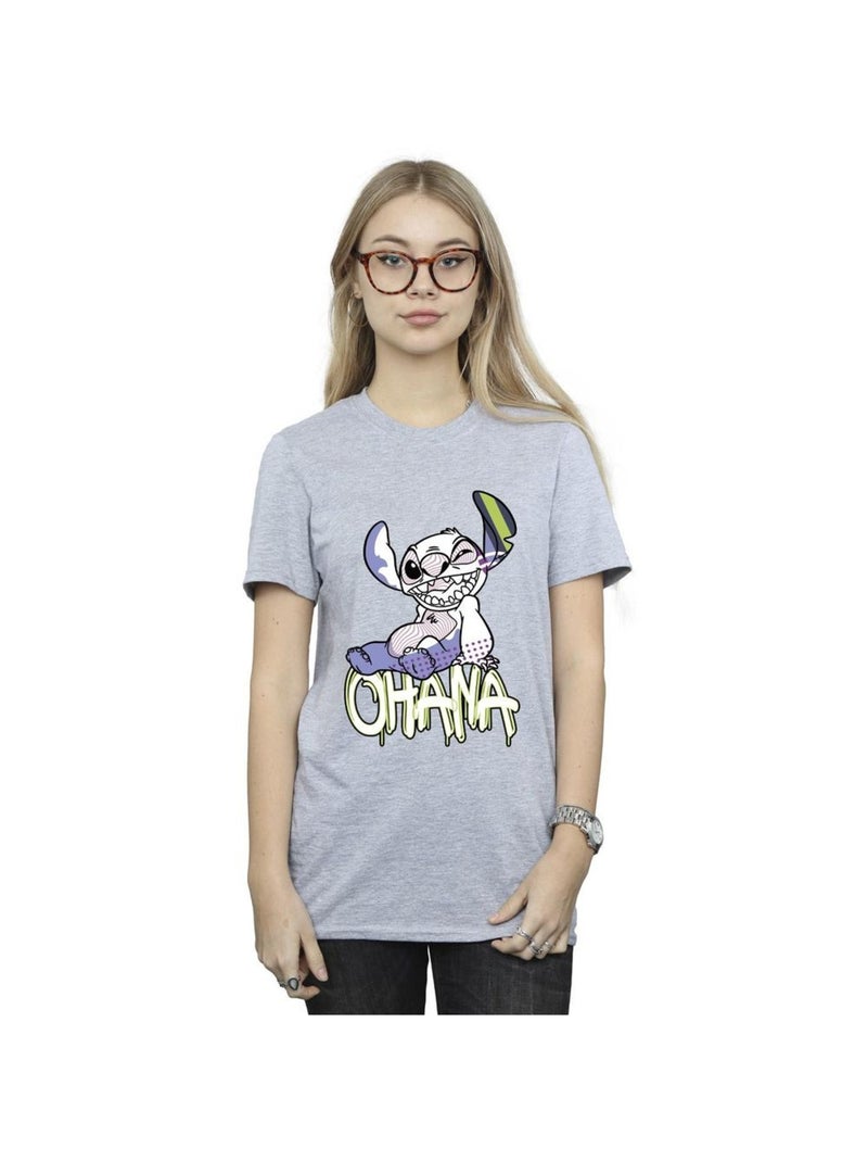 Disney - T-shirt OHANA Gris chiné - Kiabi