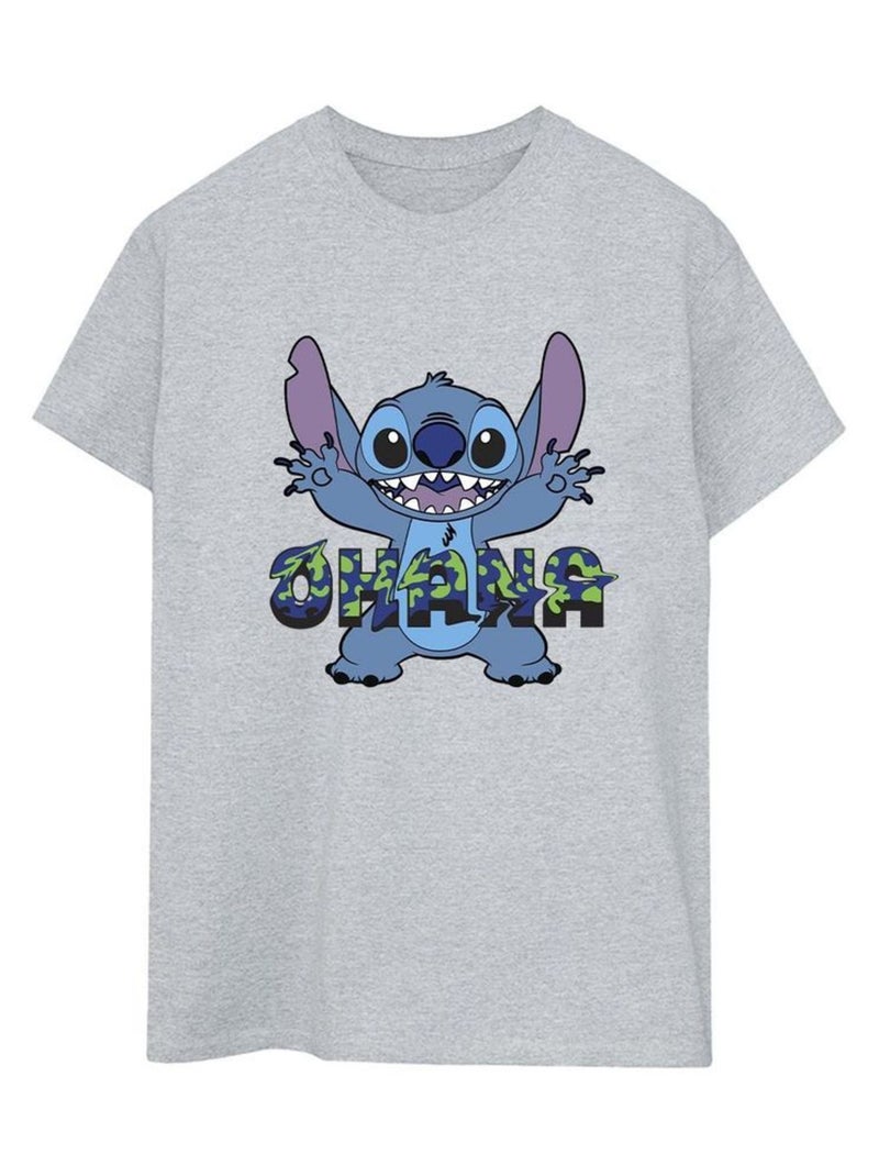 Disney - T-shirt OHANA Gris chiné - Kiabi