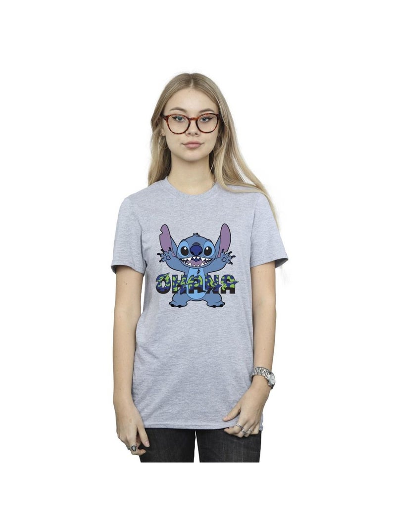 Disney - T-shirt OHANA Gris chiné - Kiabi