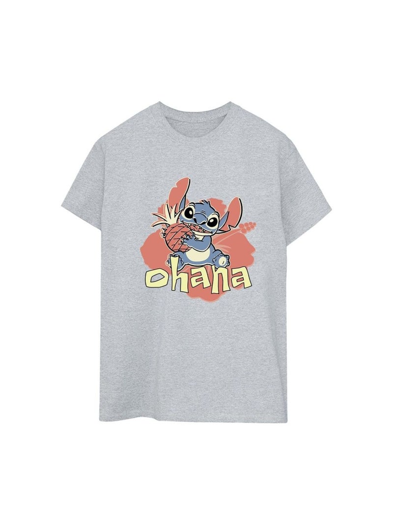 Disney - T-shirt OHANA Gris chiné - Kiabi