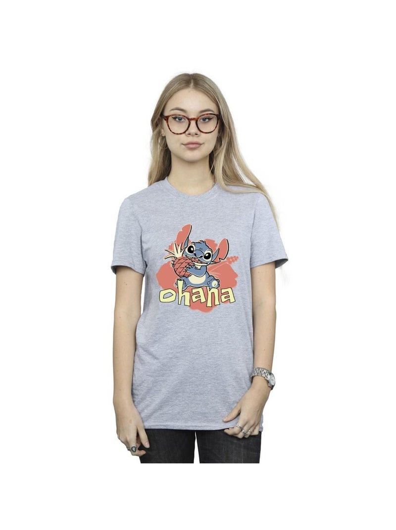 Disney - T-shirt OHANA Gris chiné - Kiabi