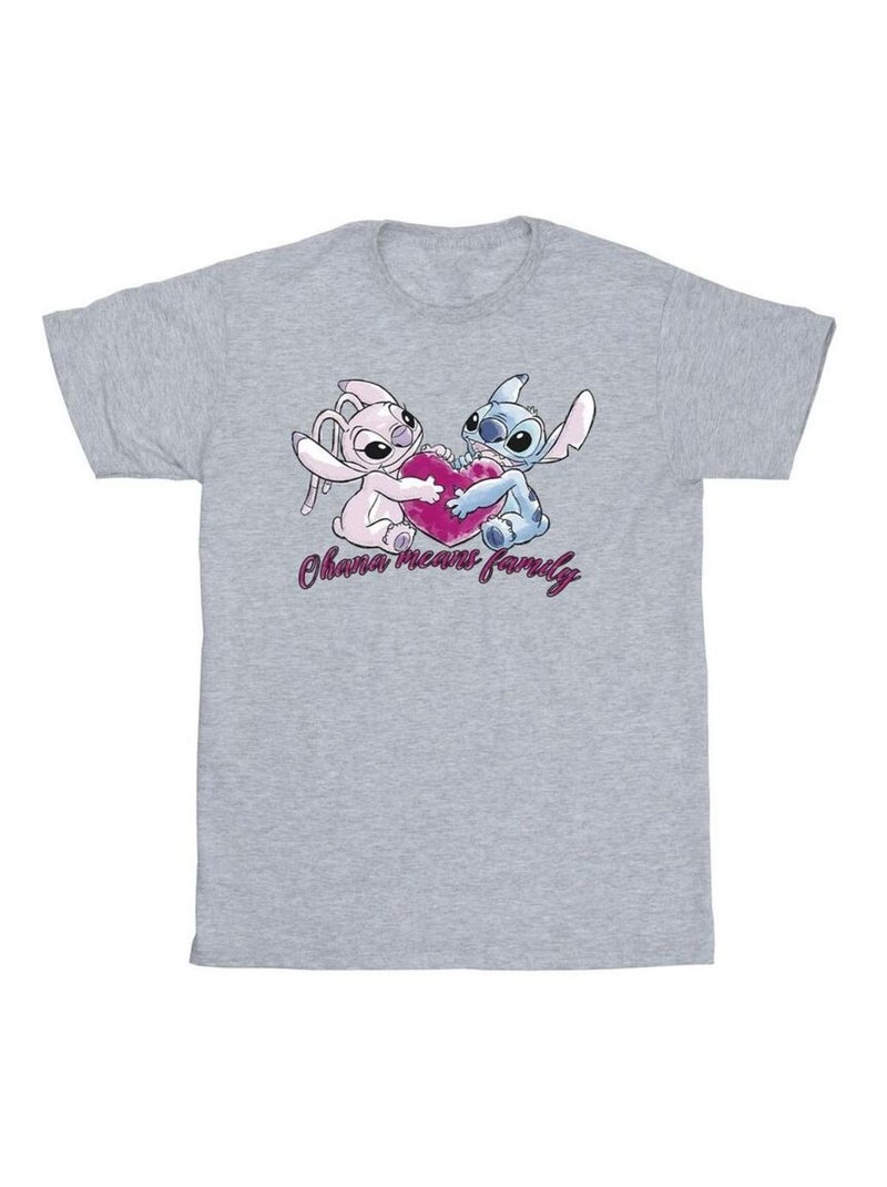 Disney - T-shirt OHANA Gris chiné - Kiabi